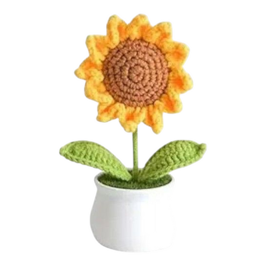 Sunflower Crochet Pot