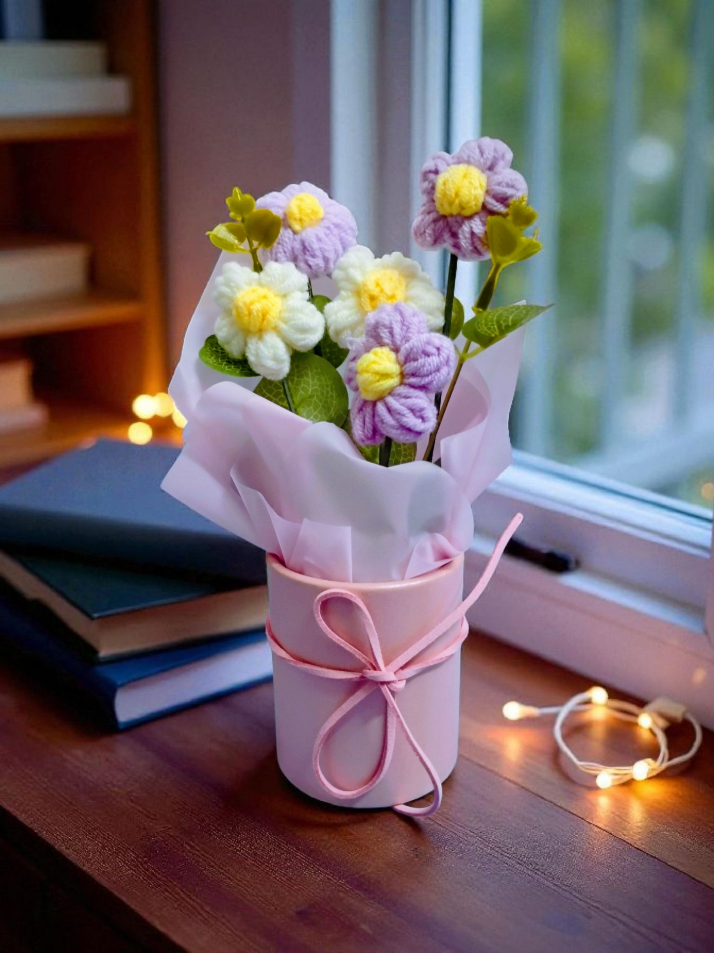 Handmade Crochet Daisy Pot – Soft, Sweet & Forever Fresh