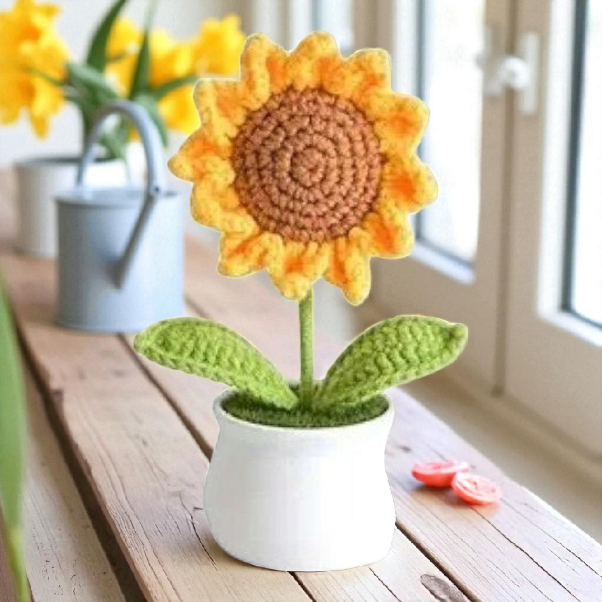 Sunflower Crochet Pot