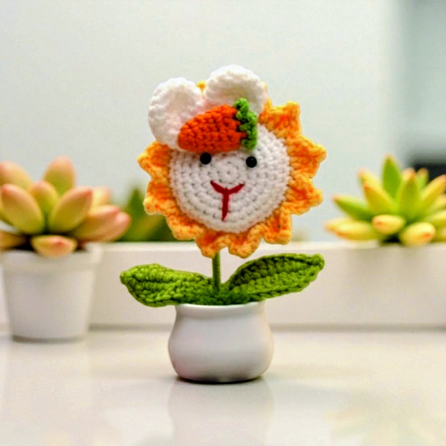 Rabbit Sunflower Pot