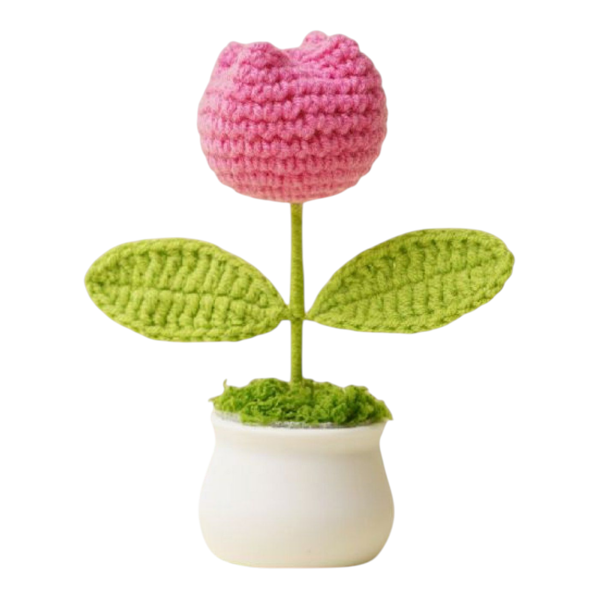 Pink Tulip Crochet Pot