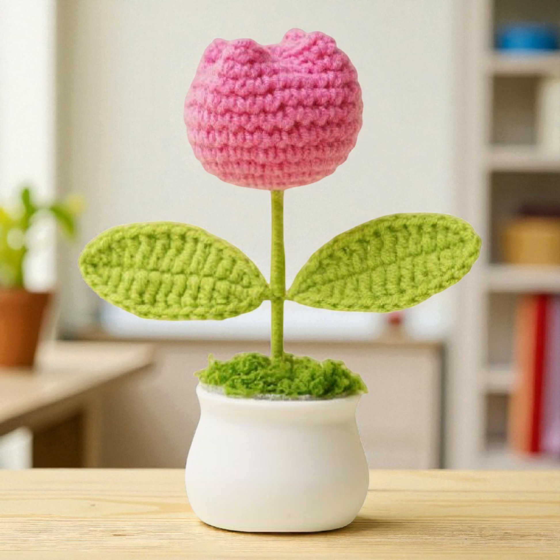 Pink Tulip Crochet Pot
